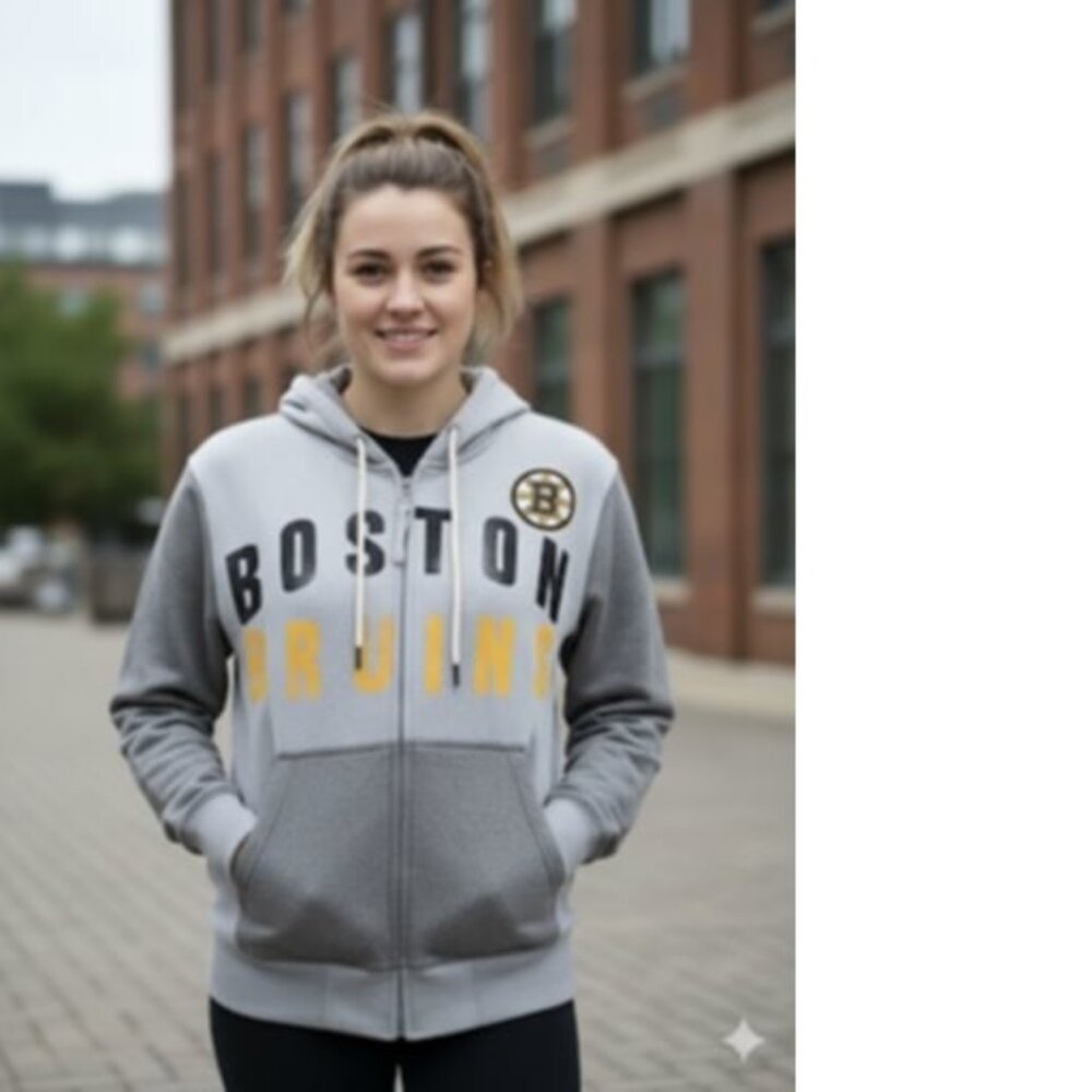 Womens Boston bruins full zip hoodie size small new with tags